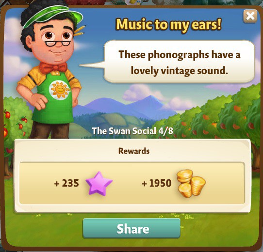 farmville 2 the swan social: play it again rewards, bonus