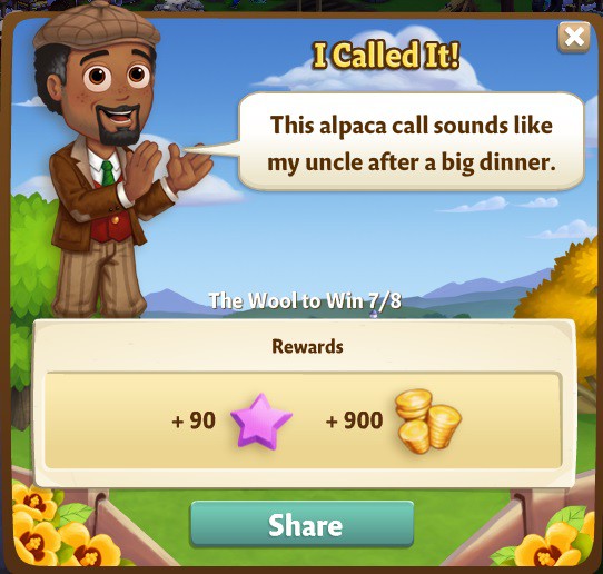 farmville 2 the wool to win: the sound of alpacas rewards, bonus