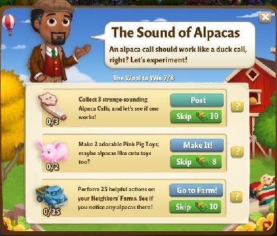 farmville 2 the wool to win: the sound of alpacas rewards, bonus