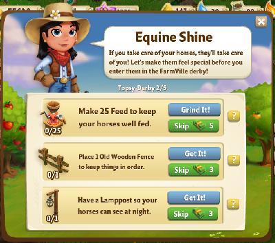 farmville 2 topsy-derby: equine shine rewards, bonus