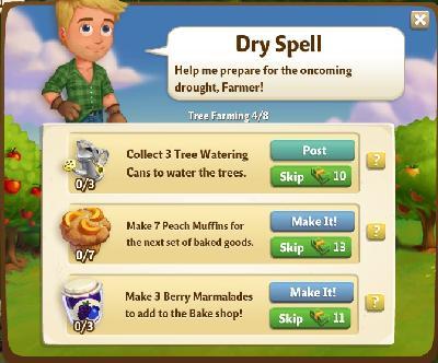 farmville 2 tree farming: dry spell rewards, bonus