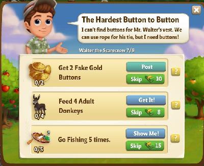 farmville 2 walter the scarecrow: the hardest button to button rewards, bonus