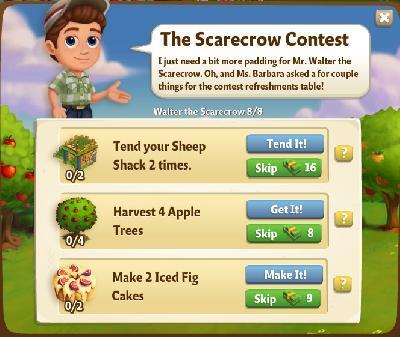 farmville 2 walter the scarecrow: the scarecrow contest rewards, bonus