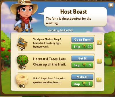 farmville 2 wedding advice: host boast rewards, bonus
