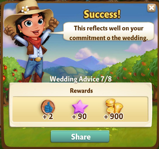 farmville 2 wedding advice: mirror mirror rewards, bonus