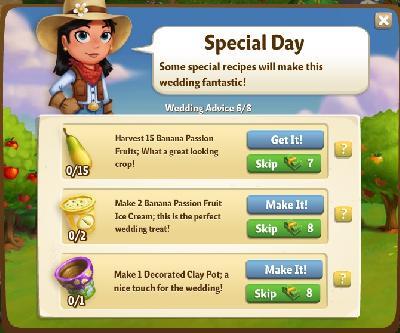 farmville 2 wedding advice: special day rewards, bonus