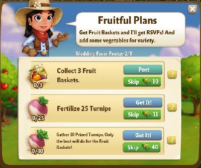 farmville 2 wedding favor frenzy: fruitful plans rewards, bonus