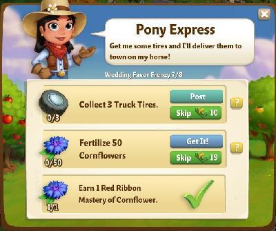farmville 2 wedding favor frenzy: pony express rewards, bonus
