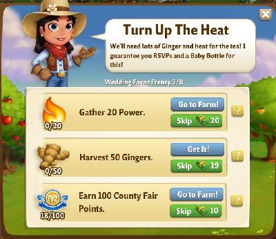 farmville 2 wedding favor frenzy: turn up the heat rewards, bonus