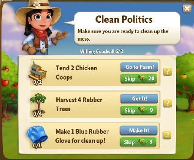 farmville 2 willing goodwill: clean politics rewards, bonus