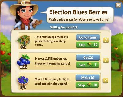 farmville 2 willing goodwill: election blues berries rewards, bonus