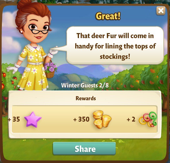 farmville 2 winter guests: it figures rewards, bonus
