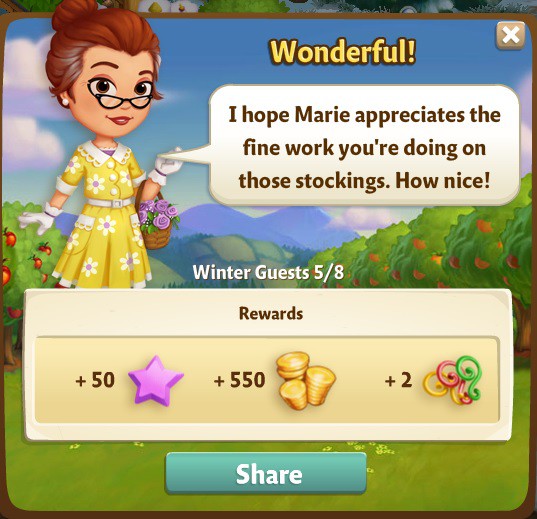 farmville 2 winter guests: stocking up rewards, bonus