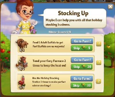 farmville 2 winter guests: stocking up rewards, bonus