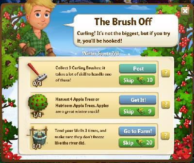 farmville 2 winter sports: the brush off rewards, bonus