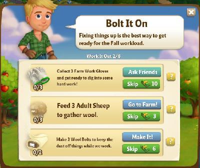 farmville 2 work it out: bolt it on rewards, bonus