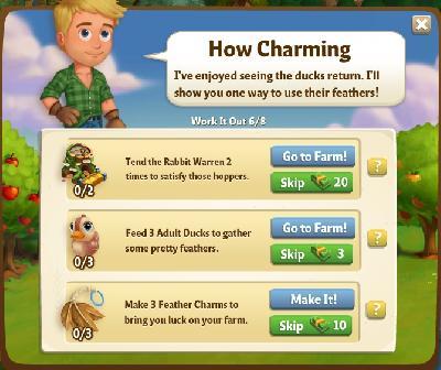 farmville 2 work it out: how charming rewards, bonus