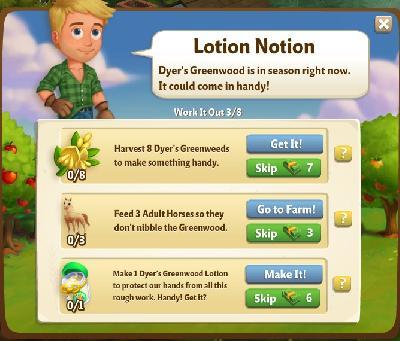 farmville 2 work it out: lotion notion rewards, bonus