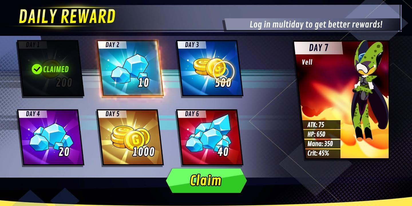 stick hero fighter supreme dragon warriors daily rewards