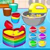cooking colorful cake