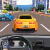 racing in car