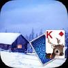 solitaire snowy village theme