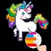 unicorn: color by number - pixel art